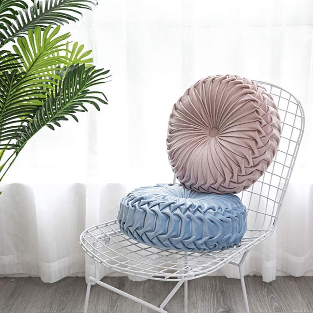 Round Velvet Pleated Pillow Cushion | Yedwo Home