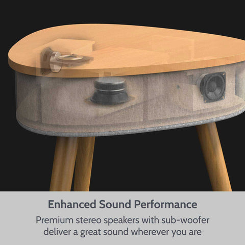 Smart Side Table Bluetooth Speaker with Wireless Charger | Yedwo