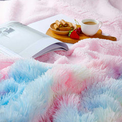 Super Shaggy Sherpa Rainbow Blanket | Yedwo Home