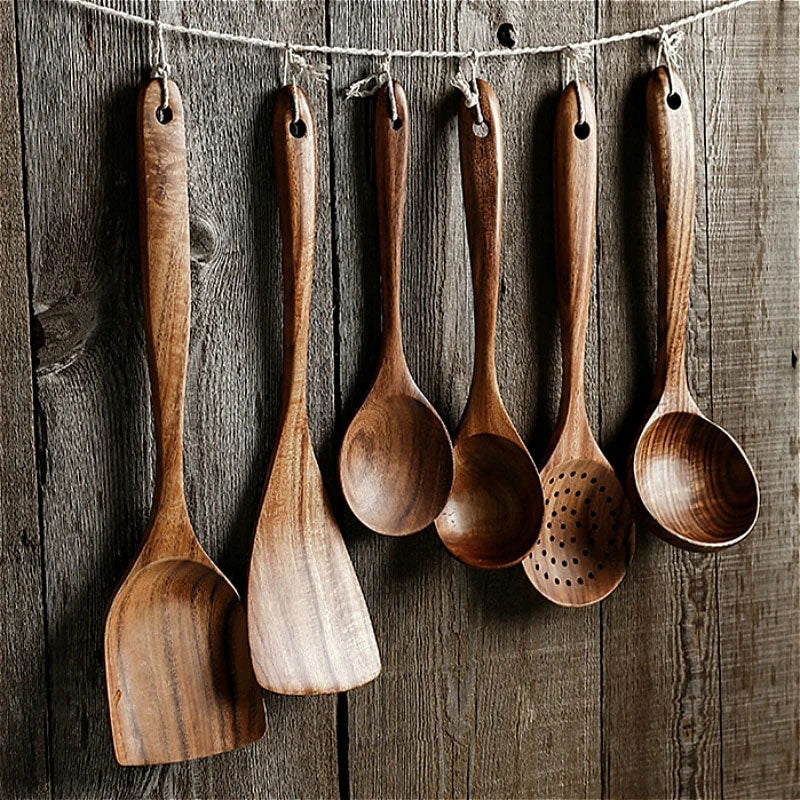 7Pcs Wooden Spoons for Cooking,Wooden Utensils for Cooking Wooden