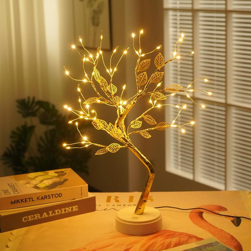 bonsai tree light lamp The Fairy Light Spirit Tree | Cherry Blossom Light Tree | Yedwo Led Christmas Tree Gold Leaves