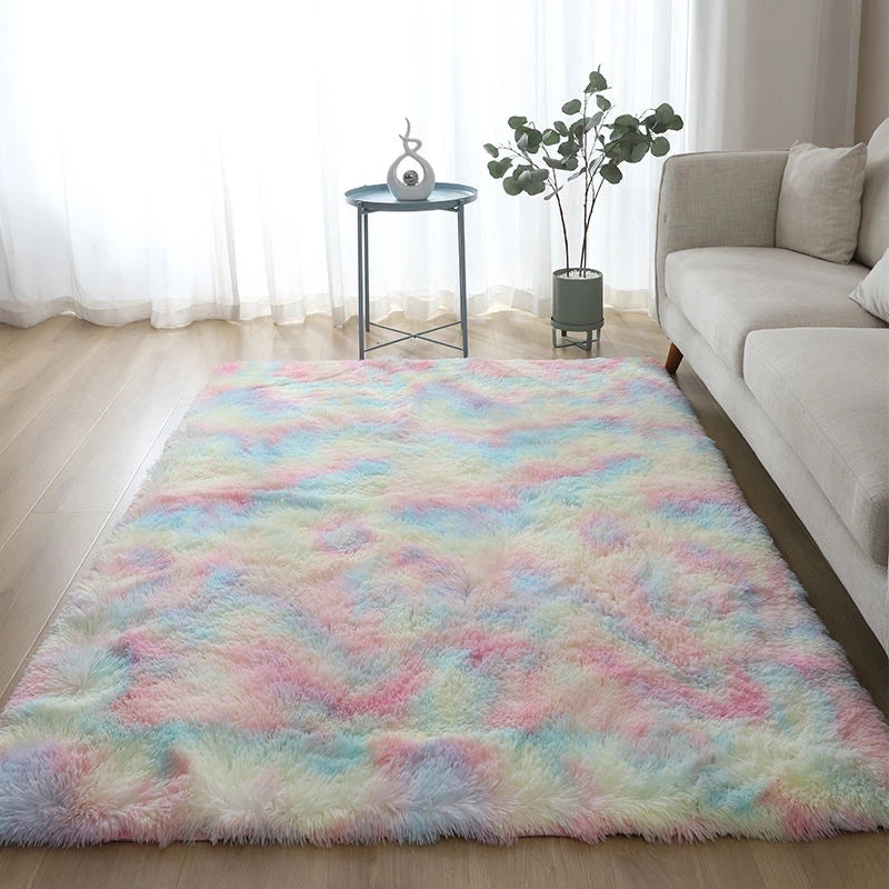 Tie Dyeing Plush Soft Anti-slip Floor Mats | Yedwo Home