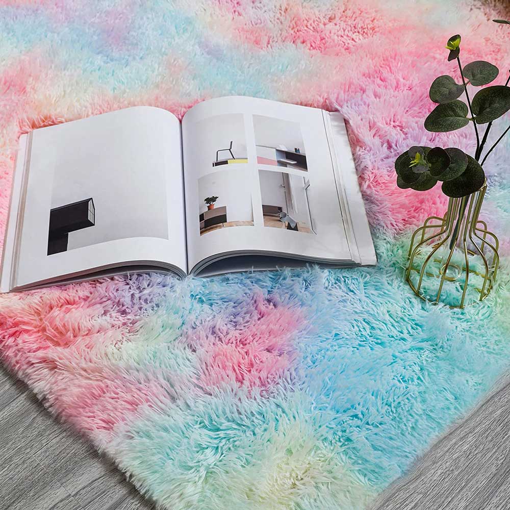 Ultra Soft Fluffy Round Rainbow Rugs | Yedwo Home