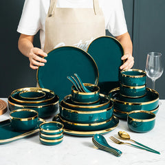 Verde Emerald Green Luxury Dinnerware Set | Yedwo Home