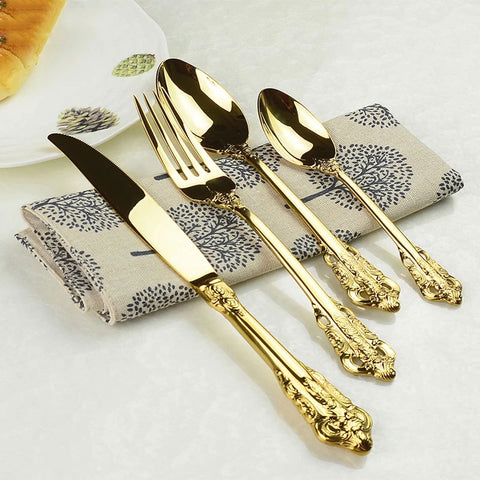 Vintage Western Gold Plated Cutlery 24pcs
