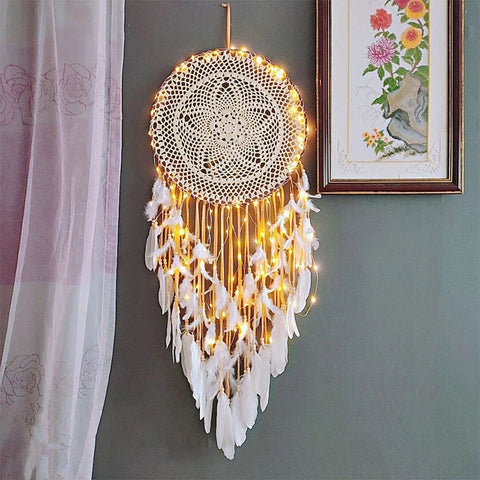 Bohemian Chic Dreamcatcher with Hanging Feathers